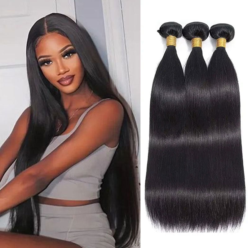 15A Silky Straight Hair 3 Bundles Natural Color Cuticle Aligned Raw Unprocessed Human Hair