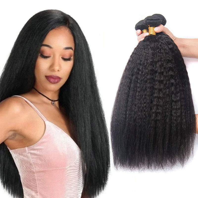 3 Bundles Yaki Straight Weave Natural Color Cuticle Aligned Human Hair Bundles